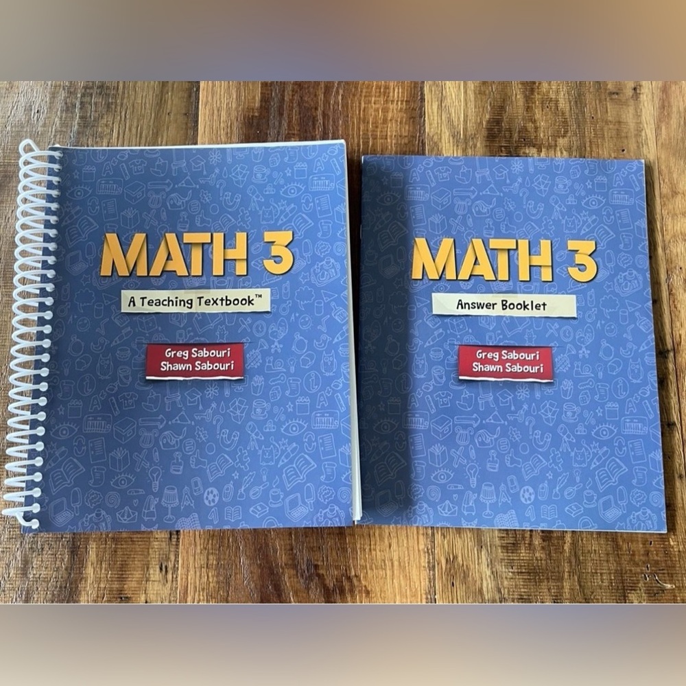 A Teaching Textbook Math 3 student book & answer booklet Sabouri 3rd grade
